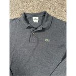 Lacoste Gray Long Sleeve Collared Henley Tee Shirt Women’s 4 Embroidery Logo Photo 7