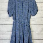 Madewell Tassel-Tie Mini Dress in Calico Floral Blue Size 6 Summer Coquette Girl Photo 1