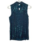 Cable & Gauge Sequin Top Sleeveless Keyhole Party Sparkle S Photo 1