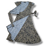 BCBG Maxazria Dress XS Women's Dress Faux Wrap Dress Stretch A-Line Wrap Dress Slit Sleeves  Photo 3