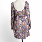 Wild Fable  Dress Sz L Floral Multicolor Cutout Linen Blend Feminine Vacation Photo 2