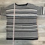 J. Jill Black White Stripe Cotton Linen Sweater 3/4 Sleeve J47 Size XS Photo 3