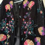 Julia Kim Floral Fully Embroidered Beautiful Blazer Jacket Vintage 90s Black Size L Photo 2