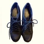 Black Poppy Women's High Wedge Booties    Size 7 Good Fun Condition Photo 1