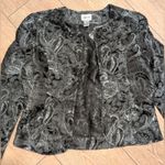 Chico's π Blazer 0 S 4 Black Silver Paisley Metallic Jeweled Dressy Evening NWT Photo 1