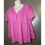 American Eagle  Outfitters Shirt Womens Medium Pink Babydoll Tie Back Tunic Top Photo 2