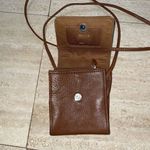 Fossil Vintage  Small Crossbody Purse Genuine Brown‎ Leather Beaded 6”x4.5” Photo 1
