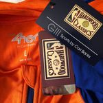 Nba  New York Knicks Womens Top Harwood Classics Throwback 3/4 Slv Orange Blue L Photo 2