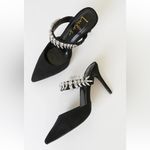 Lulus Black Tito Black Suede Rhinestone Pointed-Toe Mules Photo 2