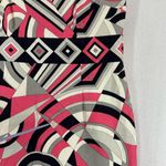 Dazzelle Sleeveless Straight Dress Abstract Design V Neck Lined Women’s 6 Pink Photo 5