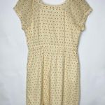 J Crew Cream Red Textured Dress Scoop Neck Cotton Short Sleeve Small Photo 7