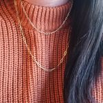 paper Clip Chain Necklace Set Of 2 Gold Photo 0