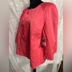 Madison Peacoat Short Style Blazer Jacket Watermelon Coral 3/4 Sleeve Sz L NEW Pink Size L Photo 5