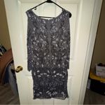 Pisarro Nights Black and Silver Long Sleeve Dress Size 12 Photo 7