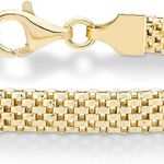 18K Gold Over Sterling Silver Italian 5mm Mesh Link Chain Bracelet for Women, 925 Made in Italy Photo 0