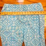 Loft  Sky blue and white patterned capri pants. Cotton/ spandex. Size 8P. Photo 2