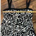 MiracleSuit  Women's Black White Animal Print Swimsuit Bikini Tankini Top Size 8 Photo 5