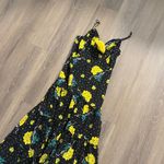 RODARTE Yellow Rose Print Appliquéd Printed Silk Crepe De Chine Maxi Dress Size 2 Photo 4