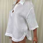 ZARA  Cuff Sleeves Oversized 100% Linen Tunic Blouse Shirt Top Size SM Photo 3
