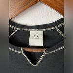 Armani Exchange  pima cotton t-shirt M contrast stitched black and white v neck Photo 3