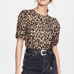 ALC Frank A.L.C. Kati Leopard Print Twist Sleeve Tee Puff Sleeves Top Size XS Photo 0