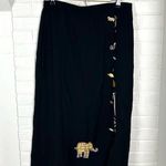 Vintage African Safari Animals Black Skirt Size XL Photo 0