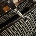 Ralph Lauren Lauren Brown Vintage Houndstooth Canvas Tote Bag Size 14x10.5x5" Photo 5