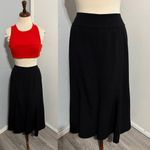 Investments Women Black High Rise Midi Flared Lined Skirt Size 10 Photo 1