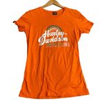 Harley Davidson Women’s M Rainbow Graphic Tee Bright Orange Orlando Dealership Size M Photo 0