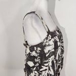 HD in Paris  Black White Tropical Floral Linen Top Size 4 Anthropologie Linen Top Photo 4
