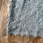 J.O.A. Lace Halter Fitted Sheath Mini Dress Dusty Shale Blue Size Large Photo 4