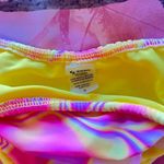 rj swim pink and yellow gradient tie side high waisted bikini bottoms Photo 4