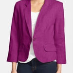 Olivia Moon  Three Quarter Sleeve Linen Blazer Purple Size Medium NWT Photo 0