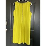 Peter Nygard NWT  Petite Beaded Neck Yellow Lined Dress Sleeveless Zipper Size 12 Photo 5