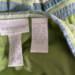 Worthington Skirt Womens 4 Pink Green Blue Stripe A-Line Skirt Casual Office Photo 7