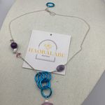 Handmade Artistic Jewelry Set “Circular “ By Haobalabu Blue Tone Multicolor Gemstones Photo 8