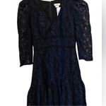 Shoshanna Miran Navy Blue Lace Dress 3/4 Sleeve Knee Length Formal Cocktail Sz 2 Photo 3