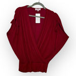 Michael Stars  Burgundy Red Surplice Wrap Top Relaxed Minimalist Preppy S Photo 0
