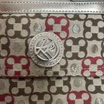 kim rogers Brown and Red Crossbody Bag with Geometric Pattern Photo 1