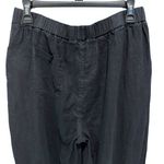 Quince ‎ Womens 100% European Linen Elastic Waist Pull On Pants Black Size Large Photo 4