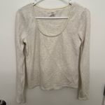 Aerie  Cream Waffle Texture Long Sleeve Top Photo 0