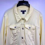 Bandolino Pale Yellow Stretch Button Front Jeans Jacket Women’s Size Large Photo 1