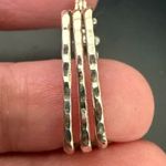 Vintage Signed 925 MEX Sterling Silver Triple Hollow Tube Square Hoop Earrings Photo 14