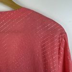 Cato  Womens Metallic Embellished Tunic Top Size XL Coral V-Neck Lightweight Boho Photo 3