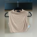 Naked Wardrobe  Tan Sleeveless Crop Top Photo 0