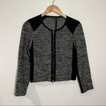 Eileen Fisher Collarless Ponte Tweed Zip Blazer Jacket Size Small Photo 2