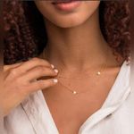 Jennifer Zeuner NWT  Jewelry Gold Plated Double Star Necklace Photo 1