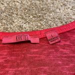 KATKUS Italian Linen Oversized Long Mixed Media V Neck Lagenlook Top Red LARGE Photo 1