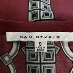 Max Studio  Maroon Geometric Print Small Top Blouse Photo 4