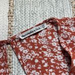 Abercrombie & Fitch Orange White Floral Short Sleeve Bow Front Romper XS Petite Photo 6